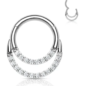 Piercing Šperky4U Piercing kruh segment dvojitý - K01063ST-1206