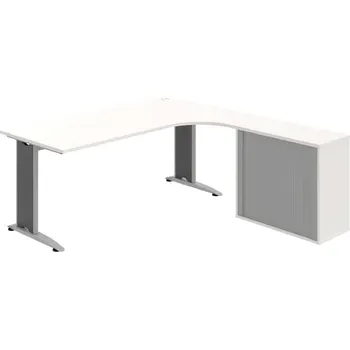 Kancelářský vozík HOBIS kancelářský stůl pracovní, sestava levá - FE 1800 HR L, bílá + doprava zdarma