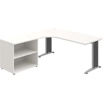 Kancelářský vozík HOBIS kancelářský stůl pracovní tvarový, ergo pravý - FE 1800 60 H P, bílá + doprava zdarma