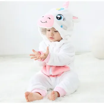 Karnevalový kostým Unicorn (Jednorožci) Dětský kostým/plyšový overal pro nejmenší - Jednorožec (růžový/modrý/bílý) Motiv: bílý jednorožec, Velikost: 120/4 roky