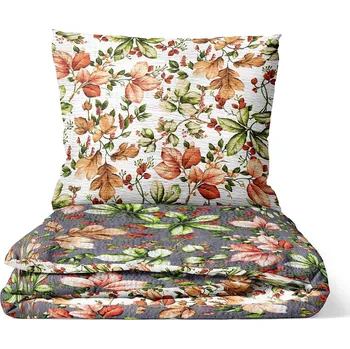 Povlečení DARRÉ Podzim - duo bílé 140 x 200, 70 x 90 cm nitěné knoflíky