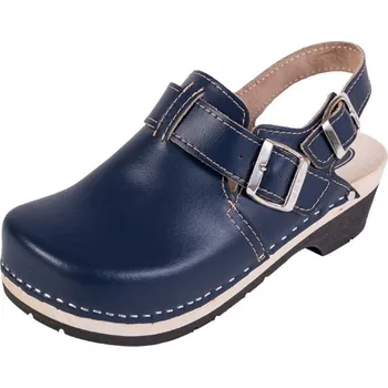 Dámská zdravotní obuv Buxa Zdravotní dřeváky FPU25 s páskem kolem paty - Tmavě modrá Velikost: 43