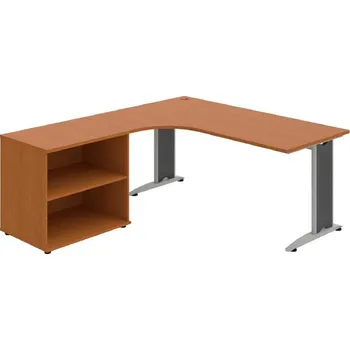 Kancelářský vozík HOBIS kancelářský stůl pracovní tvarový, ergo pravý - FE 1800 60 H P, třešeň + doprava zdarma