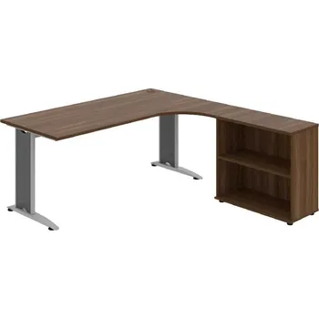 Kancelářský vozík HOBIS kancelářský stůl pracovní, sestava levá - FE 1800 H L, ořech + doprava zdarma