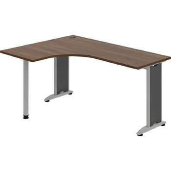 Kancelářský vozík HOBIS kancelářský stůl pracovní tvarový, ergo pravý - FE 60 P, ořech + doprava zdarma