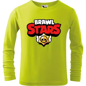 Dětské tričko Brawl Stars logo dlouhým rukávem limetkové