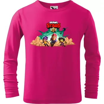 Chlapecké tričko Dětské tričko Brawl Stars Classic s dlouhým rukávem malinové