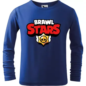 Chlapecké tričko Dětské tričko Brawl Stars logo dlouhým rukávem modré