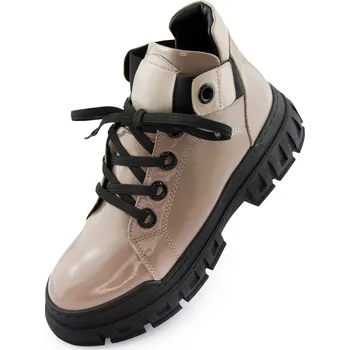 Dámská tenisová obuv Dámské kožené boty NELL 157 Beige 40