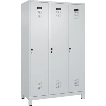 Šatní skříň Šatní skříň C+P typ Cabo-Plus, na nožičkách, 3 oddíly, 1200 x 500 x 1950 mm, šedá