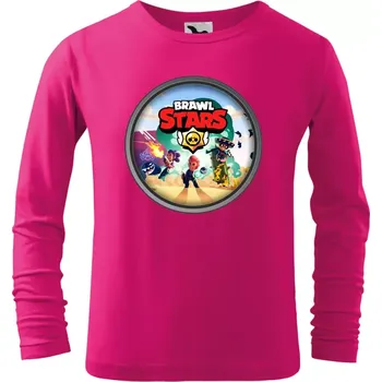 Chlapecké tričko Dětské tričko Brawl Stars Ring s dlouhým rukávem malinové