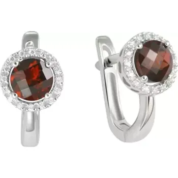 Náušnice Dámské náušnice přírodní diamant 1.65 ct a granát GKW47232-B-GRA