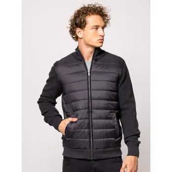 Pánský svetr Heavy Tools pánský svetr Hanover s prošívanou přední částí černý Velikost: L