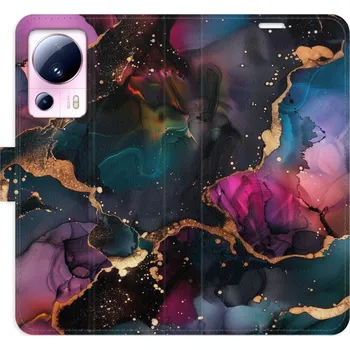 Pouzdro na mobilní telefon Flipové pouzdro iSaprio - Dark Marble - Xiaomi 13 Lite