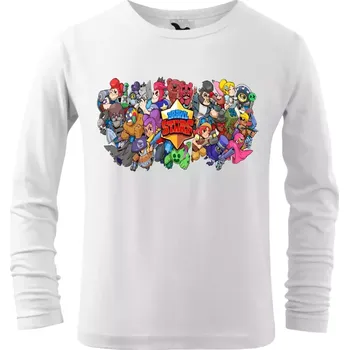 Chlapecké tričko Dětské tričko Brawl Stars s dlouhým rukávem bílé