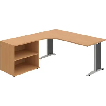 Kancelářský vozík HOBIS kancelářský stůl pracovní tvarový, ergo pravý - FE 1800 60 H P, buk + doprava zdarma