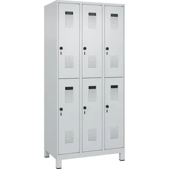 Šatní skříň Šatní skříň C+P typ Cabo-Plus, nožičky, 6 police, 900 x 500 x 1950 mm, šedá