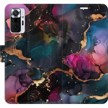 Pouzdro na mobilní telefon Flipové pouzdro iSaprio - Dark Marble - Xiaomi Redmi Note 10 Pro