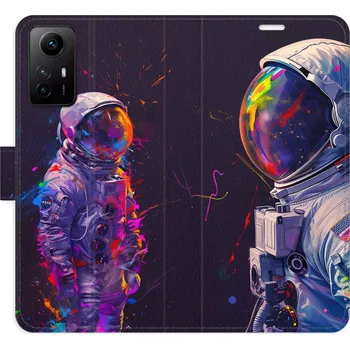 Pouzdro na mobilní telefon Flipové pouzdro iSaprio - Neon Astronaut 02 - Xiaomi Redmi Note 12S