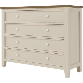 Komoda Komoda PROVENCE K8P4S z masivu krémová Barevné provedení: Krémová, Provedení: SLIM - šuplíky bez pojezdů