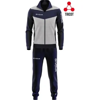 Moto kalhoty Sportovní souprava Givova Luxury gris claro melange-navy blue 4XL