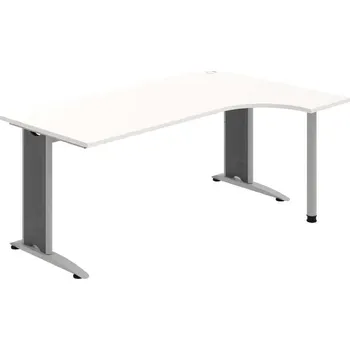 Kancelářský vozík HOBIS kancelářský stůl pracovní tvarový, ergo levý - FE 1800 L, bílá + doprava zdarma