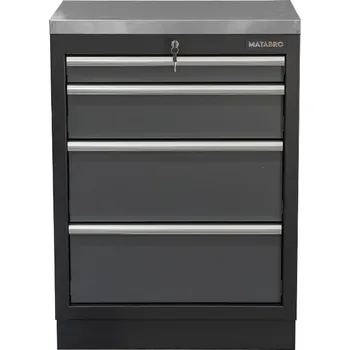 Dílenský stůl Dílenská skříňka s nerezovou pracovní deskou Matabro SET-CA01059 | 4 šuplíky | 680x465x950 mm