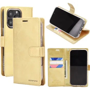 Pouzdro na mobilní telefon Mercury Ochranné pouzdro na iPhone 16 Pro - Mercury, Bluemoon Diary Gold