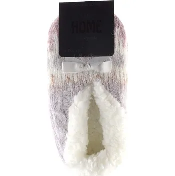 Dámské ponožky Dámské pletené domácí bačkůrky s protiskluzem lila - 39-42 | P690664