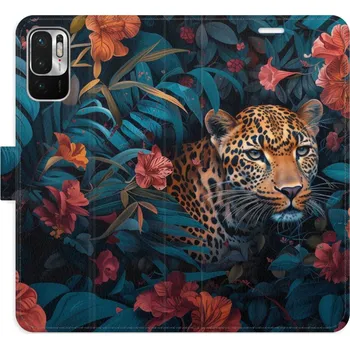 Pouzdro na mobilní telefon Flipové pouzdro iSaprio - Flower Jaguar 02 - Xiaomi Redmi Note 10 5G
