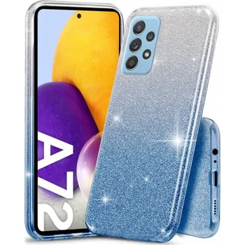 Pouzdro na mobilní telefon Nexeri Kryt Samsung Galaxy A72 třpytky stříbrnomodrý