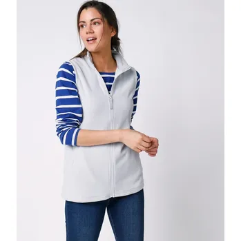 Fleecová vesta na zip perlová šedá 42/44