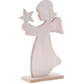 Vánoční dekorace Paper Design Dřevěný anděl lakovaný vánoční dekorace 23cm