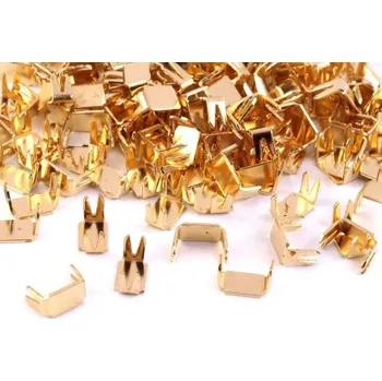 koncovka na zip, 5 mm, dolní, barva zlatá - balení 10 g - 80 ks