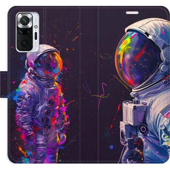 Pouzdro na mobilní telefon Flipové pouzdro iSaprio - Neon Astronaut 02 - Xiaomi Redmi Note 10 Pro