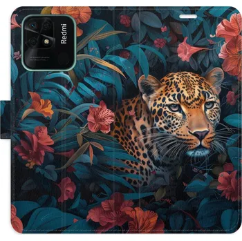 Pouzdro na mobilní telefon Flipové pouzdro iSaprio - Flower Jaguar 02 - Xiaomi Redmi 10C