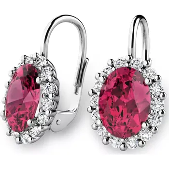 Náušnice Dámské náušnice bílé zlato 585/1000 přírodní diamant 2.60 ct G/SI s turmalíny 140029-B-DIA-TUR