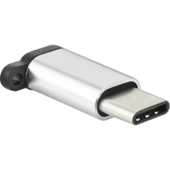 Adapter Micro USB / USB Type C Pendant PA-30 stříbrný