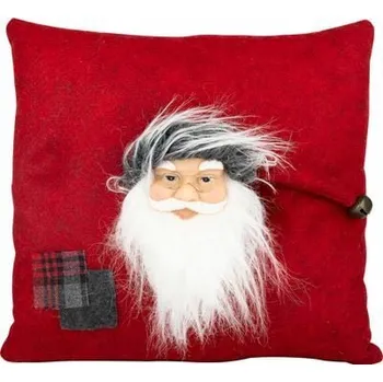 Vánoční dekorace Polštář MagicHome Vánoce, Santa, červený, 30x30 cm