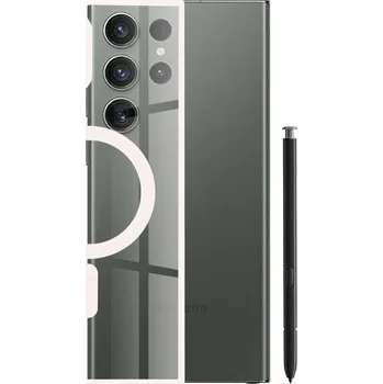 Pouzdro na mobilní telefon Kryt Samsung Galaxy S23 Ultra, Techsuit - MagSafe Pro, růžový