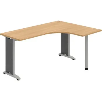 Kancelářský vozík HOBIS kancelářský stůl pracovní tvarový, ergo levý - FE 60 L, dub + doprava zdarma