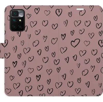 Pouzdro na mobilní telefon Flipové pouzdro iSaprio - Heart Dark 02 - Xiaomi Redmi 10