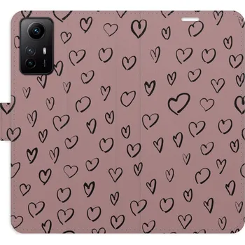 Pouzdro na mobilní telefon Flipové pouzdro iSaprio - Heart Dark 02 - Xiaomi Redmi Note 12S