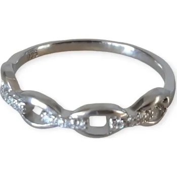 Prsten Dámský stříbrný prsten Oka 3238 – jemný design s třpytivými zirkony Velikost prstenu: 54/17,2