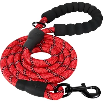 Vodítko pro psa Lanové vodítko pro psy s reflexním proužkem, délka 1,2 m, šířka 12 mm - Červená