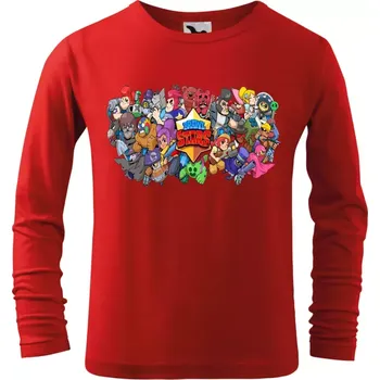 Chlapecké tričko Dětské tričko Brawl Stars s dlouhým rukávem červené