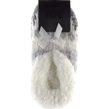 Dámské ponožky Dámské pletené domácí bačkůrky s protiskluzem šedé - 35-38 | P690661