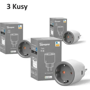 Měřič spotřeby Sonoff S60TPF (EU) WiFi zásuvka s měřením spotřeby - SET 3ks S60TPF