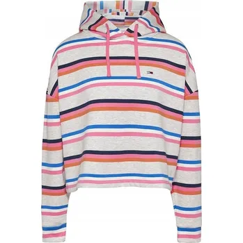 Dámská mikina Tommy Jeans Boxy Crop Multi Stripe Hoodie XS