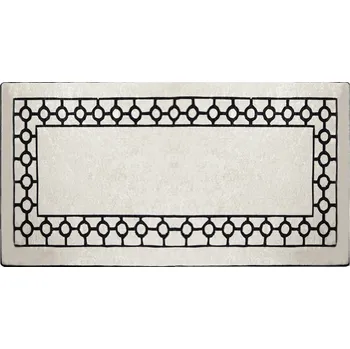 Koberec Luxusní koberec, syntetický, nízký vlas, protiskluzový, šedo/černý, 80 x 200 cm + vyzvednutí ZDARMA